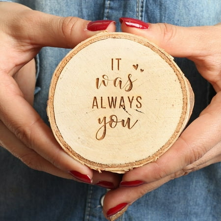 Engraved Wooden Box - Koyal Wholesale Engraved Ring Box, Birch Real Wood Engagement Ring Box, It Was Always You, Wedding Proposal Box