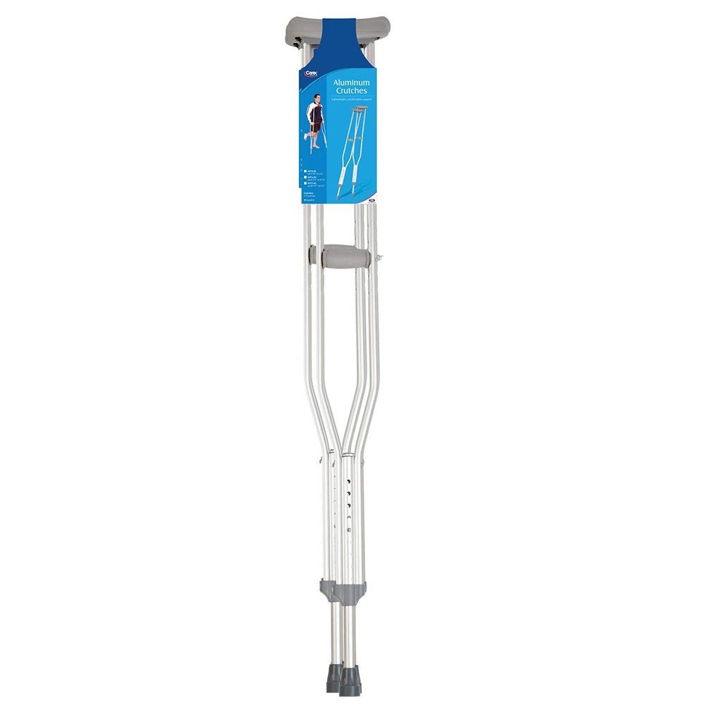 Carex Push Button Aluminum Crutch, Tall, 250 Pound Weight Capacity