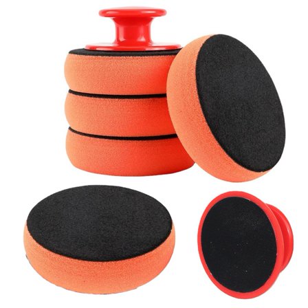 5Pcs Car Wax Applicator Sponges With Handles For Polishing And Buffing