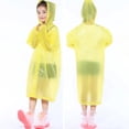thumbnail image 3 of Aosijia Disposable Raincoat for Kids Reusable EVA Kids Rain Coat Rain Poncho Jacket for Boys and Girls Portable Rain Wear with Hat Hood Unisex for 6-12 Years Old Children, 3 of 10