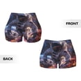 thumbnail image 6 of Yiaed Astronaut In Cosmic Garden Print Women's Athletic Shorts Running Shorts Sporty Short High Waisted Elastic Workout Shorts for Yoga Gym Running & Sports -Small, 6 of 8