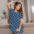 thumbnail image 3 of Pofeuu Beautiful King Penguin Pattern Print Women's Loose Fit Short Sleeve Nightgown, Comfortable Sleep Dress for Women, Casual Lounge Sleepwear, Soft Cotton Sleep Dress, 3 of 6