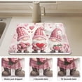 thumbnail image 4 of Valentines Day Gnome Pink Rose Flowers Hearts Dish Drying Mat for Kitchen Counter Absorbent Microfiber Large Drying Pad Dish Mats for Kitchen Countertops 24x18 Inch, 4 of 6