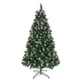 thumbnail image 3 of Árbol de Navidad artificial de pino de 4/5/6/7 pies, árbol de Navidad, decoración navideña para año nuevo con soporte de metal resistente, árbol de Navidad blanco y rosa, 3 of 5