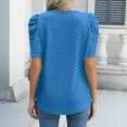 thumbnail image 6 of Zunfeo Summer Blouse for Women Puff Sleeve Ladies Tops Elegant Dressy Tops for Going Out Blue 2XL, 6 of 8