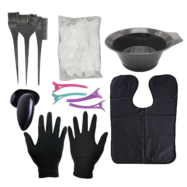 Kits de Teñido de Color para El Cabello de Salón Herramientas de Peluquería de Guantes de Pinzas para El Cabello Yinane Cepillo de peine de cuenco de color de cabello