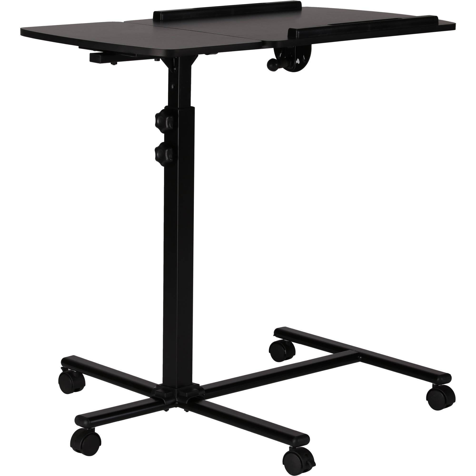 Mainstays Deluxe Mobile Portable Rolling Laptop Cart, Black for Small