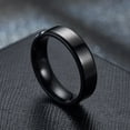 thumbnail image 2 of Anillos negros de acero inoxidable para mujer, anillos de boda, joyería para hombre, ancho de 6mm, logotipo de nombre grabado personalizado Tan Jianjun  unisex, 2 of 2