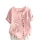 thumbnail image 1 of Camisetas de Manga Corta para las Mujeres Impreso Botón de Manga Corta Camiseta Blusa Poliéster, Ropa Casual Mirar Superior para las Mujeres, 1 of 8