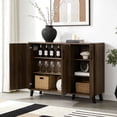 thumbnail image 6 of LuxenHome  45.3" W Accent Cabinet with Doors, Mid-Century Storage Cabinet for Living Room, Dining Room, Entryway, Dark Walnut, 6 of 8