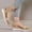 Khaki, variant on AXXD Women Black Sandals Summer Slope Heel One Line Buckle Mules Middle Heel Roman Sandals
