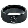 thumbnail image 2 of Tungsten Horoscope Zodiac Astrology Libra Band Ring 8mm Men Women Comfort Fit Black Dome Brushed Polished, 2 of 4