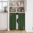 thumbnail image 6 of Dark Green Gold Floral Kitchen Curtain for Berdoom Living Room Cafe 54 Inch Length, Modern Abstract Spring Flowers Tiers Curtains Light Filtering Drapes Rod Pocket Window Treatment 2 Panels 52"Wx54"L, 6 of 8