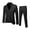 Black, variant on 3Pcs/Set Men Suit Set Slim Fit Formal Prom Wedding Tuxedo Suit Jacket Vest Pants Set Solid Color Business Outfit