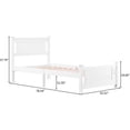 thumbnail image 2 of YLCW Twin Bed Frame Solid Wood Platform Bed Frame, Single Bed with Headboard, No Box Spring Needed Panel Bed, Wood Slat Support Mattress Foundation, White, 2 of 8