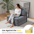 thumbnail image 5 of SDJPOI Folding Sofa Bed with Head & Lumbar Pillow, 3-in-1 Convertible Sofa Bed for Adults, Comfy Corduroy Couch Bed for Apartment,Office, Living Room & Bedroom, 5 of 11