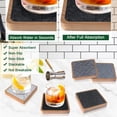 thumbnail image 2 of 5 Pack Coasters for Drinks Absorbent,  Square Wood Coasters with Felt Pads, Drink Coasters for Coffee Tabletop Protection, Non-Slip, Non-Stick, Suit for Kinds of Cups 4.1 inch Gray, 2 of 6