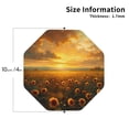 thumbnail image 2 of Zufioo Sunflower Sunset Rainfall Print Leather Coaster Set, Decorative PVC Coasters 4-pack - Scald and Stain-resistant, Suitable for Home, Cafes, Restaurants-Octagon, 2 of 6
