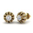 thumbnail image 2 of 2Ct Round Cut Lab Created Diamond Women"s Stud Earrings 14K Yellow Gold Plated, 2 of 3