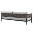 thumbnail image 4 of Alegria 4 Piece Outdoor Black Aluminum & Rope Conversation Set with Light Gray Fabric Cushions, 4 of 9