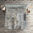 thumbnail image 3 of Ambesonne Wood Print Quilted Coverlet 3 Pcs, Pastel Oak Timber Boards, King Size, Multicolor, 3 of 4