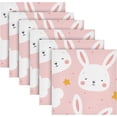 thumbnail image 3 of Coolnut Cute Rabbit Cloth Napkins Set of 6, Reusable Washable Polyester Dinner Table Napkins for Family, Weddings, Parties, Home Decor, 20 x 20 Inch Washcloth Gift, 3 of 7