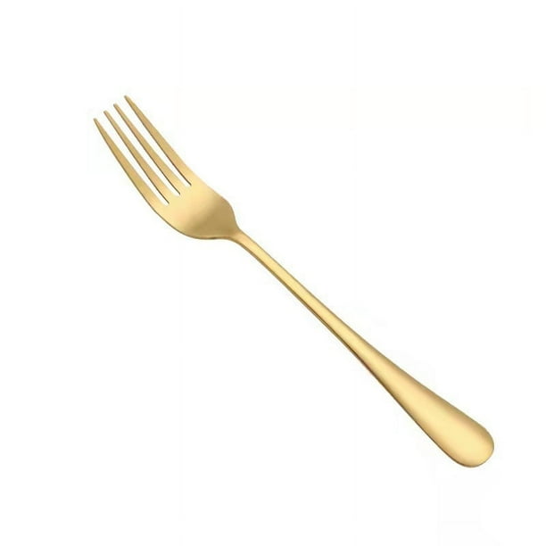 Xiao Hua 4 tenedores de cena de acero inoxidable, cubiertos modernos, dorados