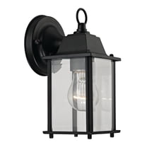 Atlas Lighting and Home 1-Light Lantern Style Outdoor Wall Sconce with Finial Cap - 9" - Matte Black