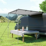 BENTISM Car Awning Car Tent Retractable Waterproof SUV Rooftop Grey 4.6'x6.6'