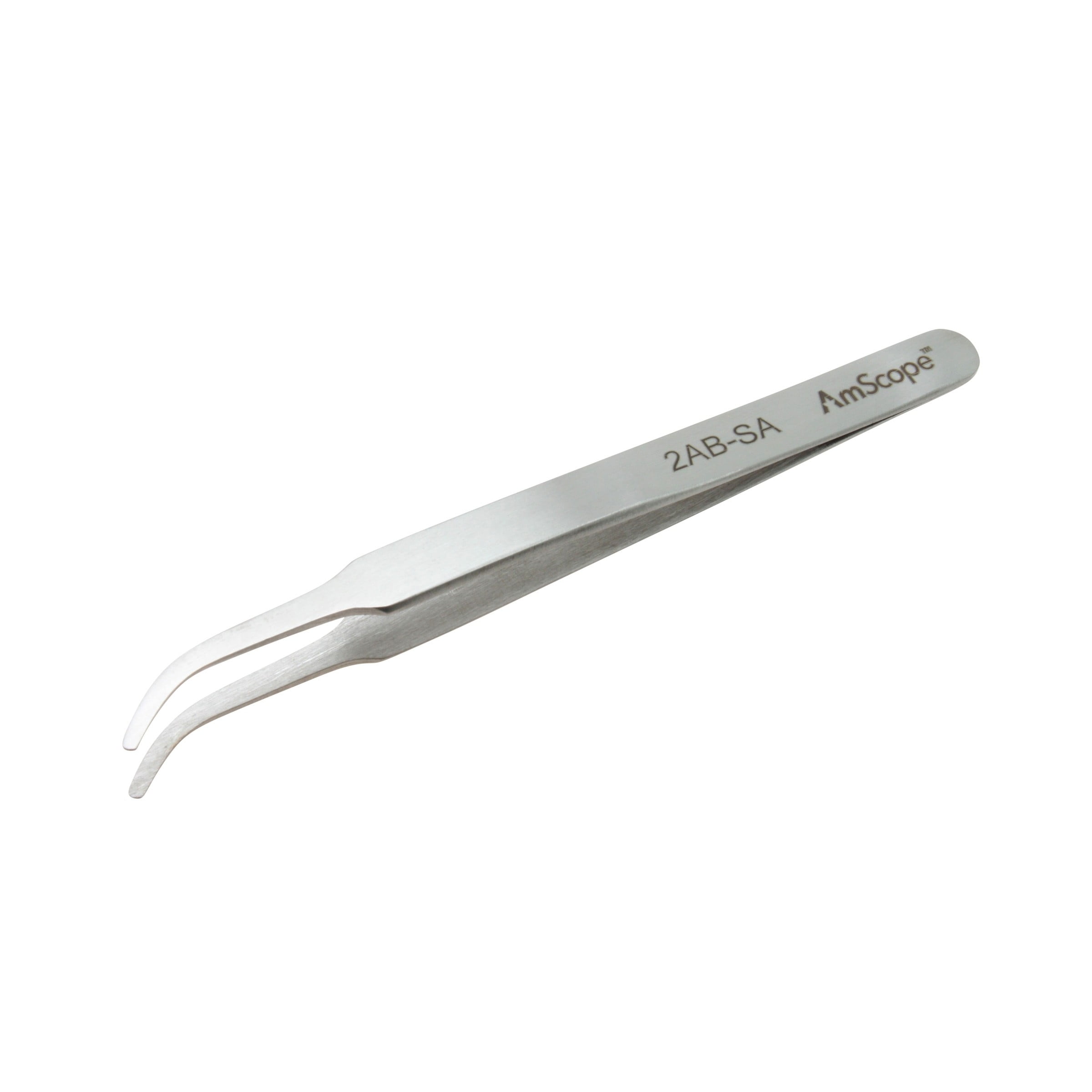 AmScope High Precision Curved Flat Tip Tweezers , 4 1/2inch