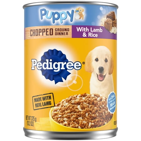 ( BB: 03/25/26) (pack of 12 ) PEDIGREE CHOPPED GROUND DINNER Puppy Canned Soft Wet Meaty Dog Food With Lamb & Rice  13.2 oz
