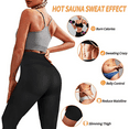 thumbnail image 5 of Women Sauna Leggings Sweat Pants High Waist Slimming Hot Thermo Compression Workout Fitness Exercise Tights Body Shaper, 5 of 9