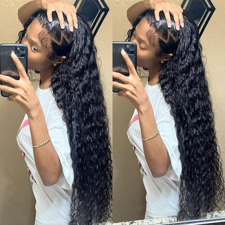 Long Hair Wigs Deep Wave Pre Plucked Lace Front Wigs  Front lace wigs  human hair, Human hair wigs, Frontal wig hairstyles