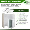 thumbnail image 2 of Window Well Supply - Egress Window Well Kit - Complete Basement Egress Window Kit - Includes Argon-Filled Basement Window - 27"x45", Window Well, Egress Ladder, Window Well Cover - 42"W x36"P x60"D, 2 of 7