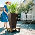 thumbnail image 4 of Outsunny Set of 3 Tall Planters with Drainage Hole, 28" Outdoor Flower Plant Pots, Indoor Planters for Porch Patio and Deck, Brown, 4 of 10