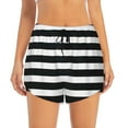 thumbnail image 3 of Uemuo Black And White Stripes Pattern Women's Athletic Shorts High Waisted Running Shorts with Liner Pockets Gym Elastic Workout Shorts-X-Large, 3 of 9