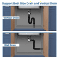 thumbnail image 3 of 4X Bathroom Sink Drain Kit with Flexible Expandable P-Trap Sink Drain Pipe Tube Anti-Odor Bathroom Sink Drain Pipe,4 x drain pipe 4 x plug,Black, 3 of 4