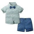 thumbnail image 2 of Mqqzkk Boys Clothes Shorts Sets Printed Short Sleeve Button Shirt and Shorts Two Pieces for Kids Summer Outfits（1-5Years), 2 of 9