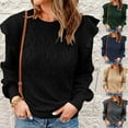 thumbnail image 2 of VerPetridure Pullover Sweaters for Women Clearance Long Sleeve Crewneck Solid Sweaters Winter Knitted Loose Outwear Jumper Tops, 2 of 6