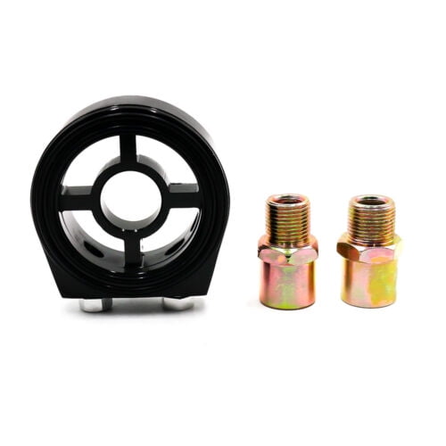 3/4-16 M20*1.5 Oil Filter Sandwich Plate Fuel Cooler Thermostat Adapter Black