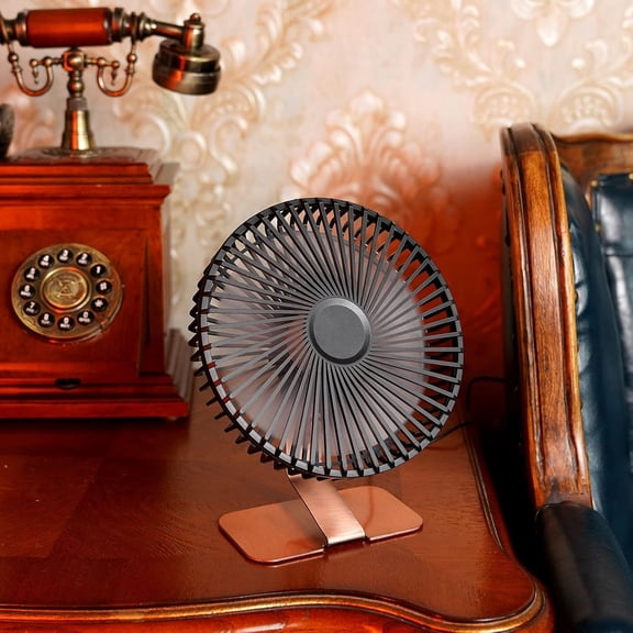 6-Inch USB Desk Fan with 4 Speeds, Ultra-Quiet Personal Fan, 90-Degree Tilt, 5.5-Inch Blade, Metal Base, Portable for Home Office and Bedroom