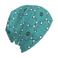 thumbnail image 3 of Beanie Hats for Men and Women, Retro Cyan Floral Patterns Adult Unisex Knit Hat Winter Warm Skull Cap, 3 of 7