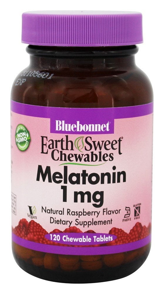 Bluebonnet Nutrition - EarthSweet Chewables Melatonin Natural Raspberry 1 mg. - 120 Chewable Tablets