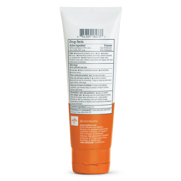 Medline Zinc Oxide Skin Protectant Paste - Diaper Rash Cream