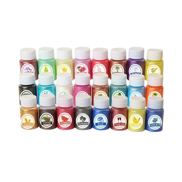 Polvo de mica perlado, pigmento mineral de mica para teñir jabón. 24 colores