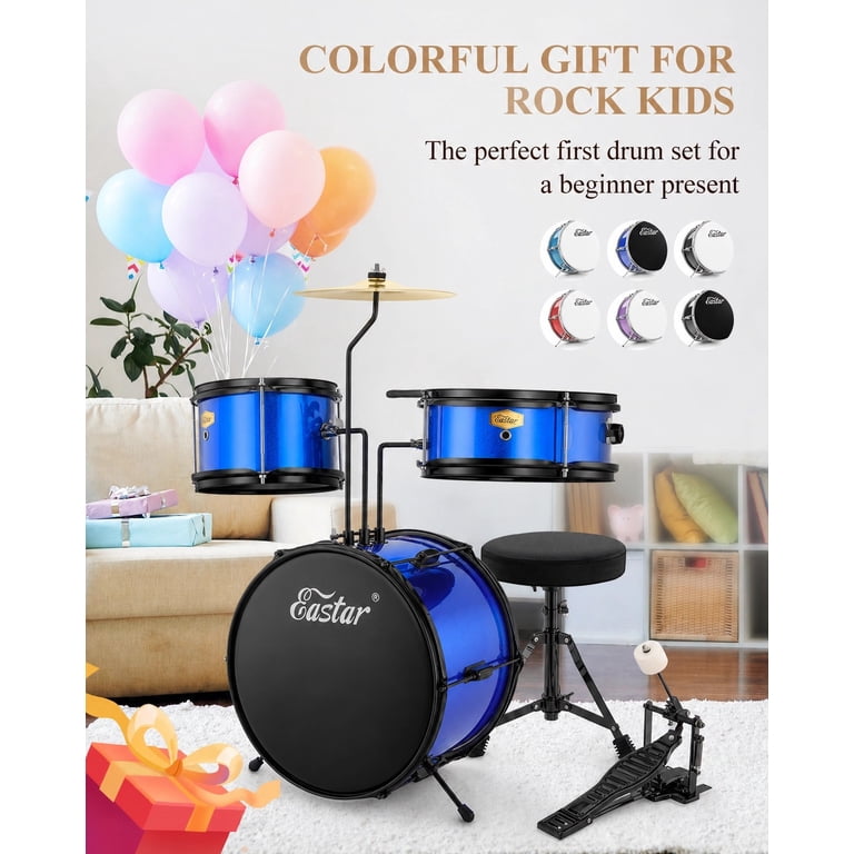 Eastar Kids Drum Set, 3-Piece 14" With Throne and Cymbals photo 5