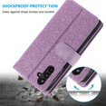 thumbnail image 2 of Dteck Wallet Case for Samsung Galaxy S25, Shockproof Zipper Wallet Pocket 9 Card Holder Slots Handbag Case Magnetic Closure Kickstand with Wrist Strap TPU Flip Cover,Purple, 2 of 8