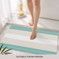 thumbnail image 3 of Turquoise Beige Stripe Door Mat&nbsp;Indoor Outdoor Entrance,Non Slip Small Rug for Kitchen Bathroom Entryway Rug,Modern Art Horizontal Striped Washable Doormat Floor Mat 18x30 Inch, 3 of 8