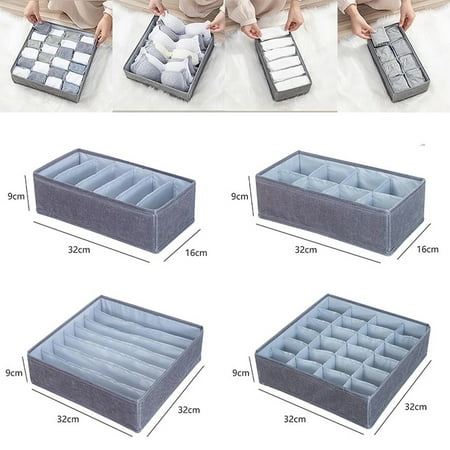 

4Pcs Underwear Drawer Organizers Socks Organizer and Storage Boxes for Lingerie Bra Underwear