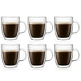 thumbnail image 1 of Bodum 10oz Bistro Double Wall Insulated Mug, High-Heat Borosilicate Glass, Set of 6, Clear, 1 of 6